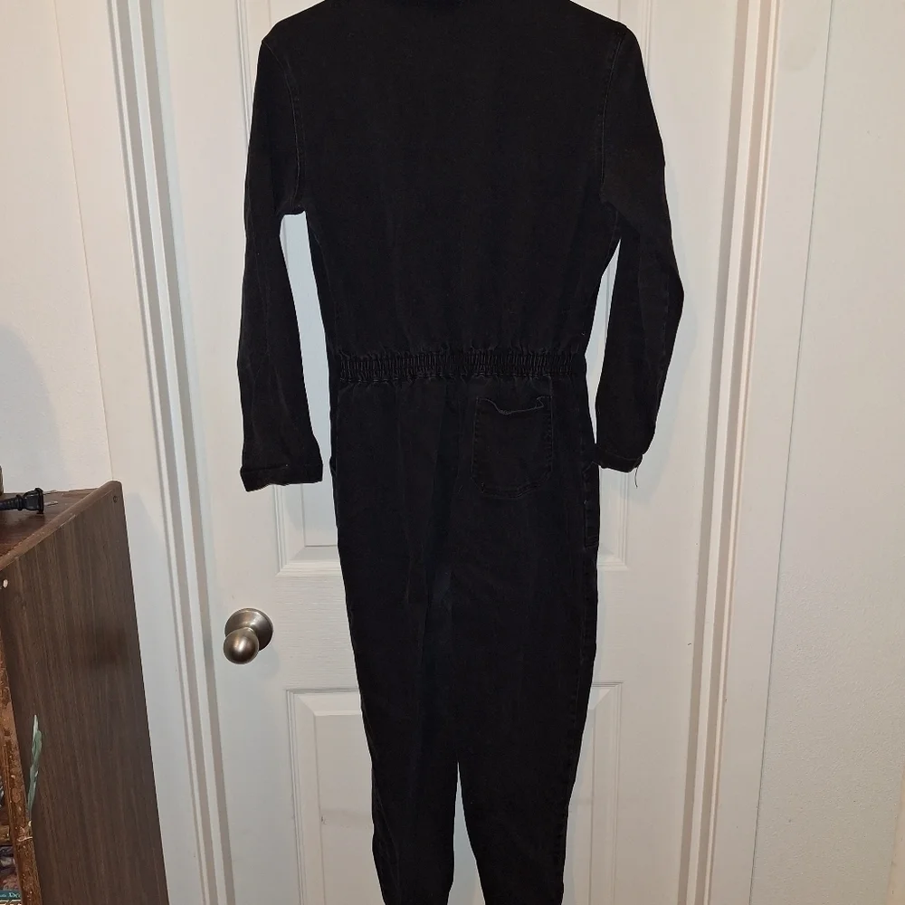Nasty Gal Black Zipper Front Women's Jumpsuit - Picture 3 of 3